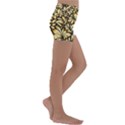 Damask teardrop gold ornament seamless pattern Kids  Lightweight Velour Yoga Shorts View3