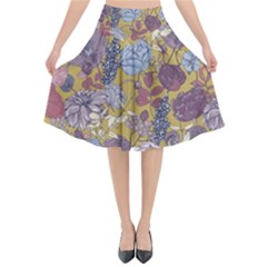 Floral Seamless Pattern With Flowers Vintage Background Colorful Illustration Flared Midi Skirt by BangZart