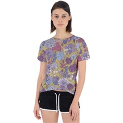 Floral Seamless Pattern With Flowers Vintage Background Colorful Illustration Open Back Sport Tee