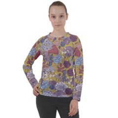 Floral Seamless Pattern With Flowers Vintage Background Colorful Illustration Women s Long Sleeve Raglan Tee