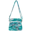 Sea waves seamless pattern Zipper Messenger Bag View3