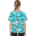 Sea waves seamless pattern V-Neck Dolman Drape Top View2