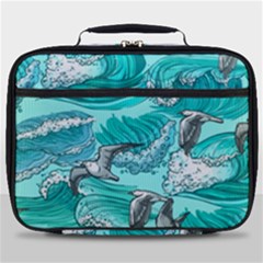 Sea Waves Seamless Pattern Full Print Lunch Bag by BangZart