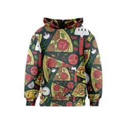 Vector Seamless Pizza Slice Pattern Hand Drawn Pizza Illustration Great Background Kids  Pullover Hoodie by BangZart