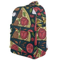 Vector Seamless Pizza Slice Pattern Hand Drawn Pizza Illustration Great Background Classic Backpack by BangZart