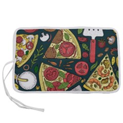 Vector Seamless Pizza Slice Pattern Hand Drawn Pizza Illustration Great Background Pen Storage Case (s)