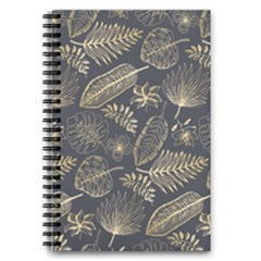 Elegant Pattern With Golden Tropical Leaves 5 5  X 8 5  Notebook by BangZart