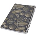 Elegant pattern with golden tropical leaves 5.5  x 8.5  Notebook View2