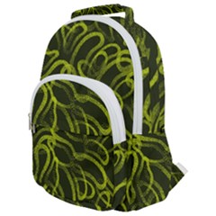 Green Abstract Stippled Repetitive Fashion Seamless Pattern Rounded Multi Pocket Backpack by BangZart