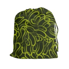 Green Abstract Stippled Repetitive Fashion Seamless Pattern Drawstring Pouch (2xl) by BangZart