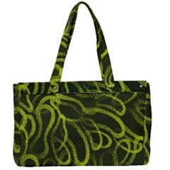 Green Abstract Stippled Repetitive Fashion Seamless Pattern Canvas Work Bag by BangZart