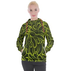 Green Abstract Stippled Repetitive Fashion Seamless Pattern Women s Hooded Pullover by BangZart