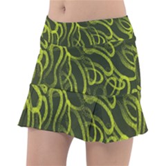 Green Abstract Stippled Repetitive Fashion Seamless Pattern Tennis Skorts by BangZart