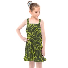 Green Abstract Stippled Repetitive Fashion Seamless Pattern Kids  Overall Dress by BangZart