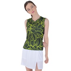 Green Abstract Stippled Repetitive Fashion Seamless Pattern Women s Sleeveless Sports Top