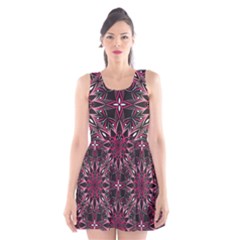 Seamless Pattern With Flowers Oriental Style Mandala Scoop Neck Skater Dress by BangZart