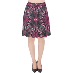 Seamless Pattern With Flowers Oriental Style Mandala Velvet High Waist Skirt by BangZart