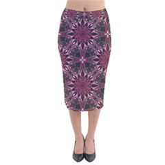 Seamless Pattern With Flowers Oriental Style Mandala Velvet Midi Pencil Skirt by BangZart