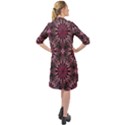 Seamless pattern with flowers oriental style mandala Long Sleeve Mini Shirt Dress View2