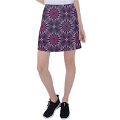 Seamless Pattern With Flowers Oriental Style Mandala Tennis Skirt