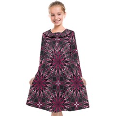 Seamless Pattern With Flowers Oriental Style Mandala Kids  Midi Sailor Dress