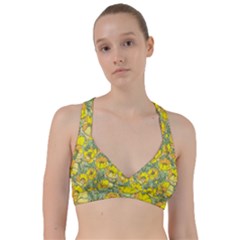 Seamless Pattern With Graphic Spring Flowers Sweetheart Sports Bra