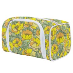 Seamless Pattern With Graphic Spring Flowers Toiletries Pouch by BangZart