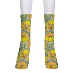 Seamless Pattern With Graphic Spring Flowers Men s Crew Socks