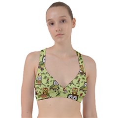 Seamless Pattern With Flowers Owls Sweetheart Sports Bra by BangZart