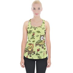 Seamless Pattern With Flowers Owls Piece Up Tank Top by BangZart