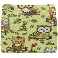 Seamless Pattern With Flowers Owls Seat Cushion