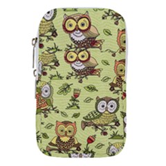 Seamless Pattern With Flowers Owls Waist Pouch (small) by BangZart