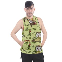 Seamless Pattern With Flowers Owls Men s Sleeveless Hoodie by BangZart