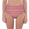 Pink art with abstract seamless flaming pattern Reversible High-Waist Bikini Bottoms View3