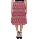 Pink art with abstract seamless flaming pattern Classic Midi Skirt View1