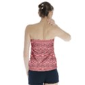 Pink art with abstract seamless flaming pattern Strapless Top View2