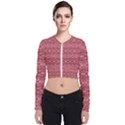 Pink art with abstract seamless flaming pattern Long Sleeve Zip Up Bomber Jacket View1