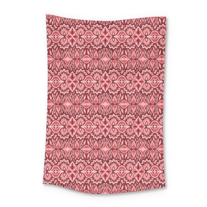 Pink art with abstract seamless flaming pattern Small Tapestry