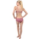 Pink art with abstract seamless flaming pattern Layered Top Bikini Set View2