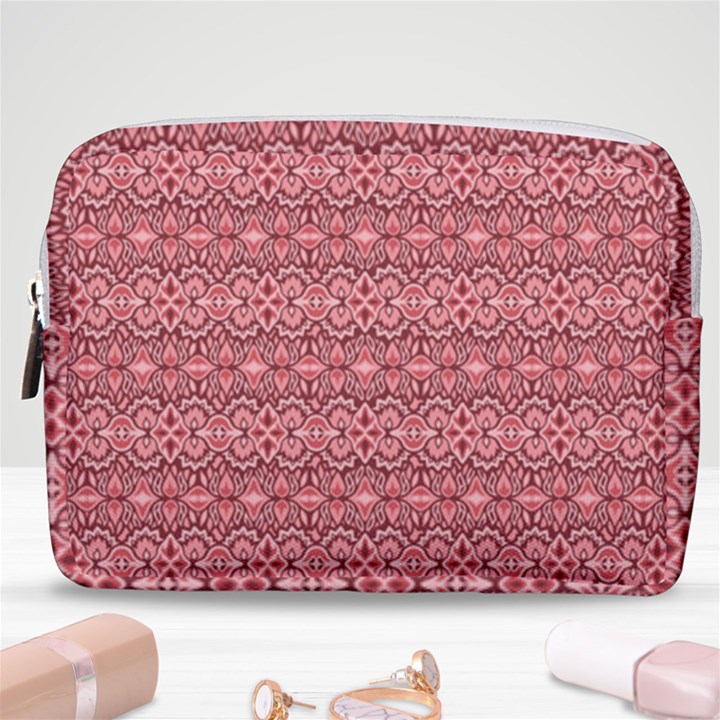 Pink art with abstract seamless flaming pattern Make Up Pouch (Medium)