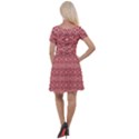 Pink art with abstract seamless flaming pattern Cap Sleeve Velour Dress  View2