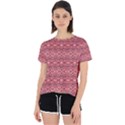 Pink art with abstract seamless flaming pattern Open Back Sport Tee View1