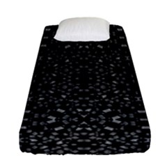 Black And White Tech Pattern Fitted Sheet (single Size) by dflcprintsclothing