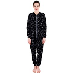 Black And White Tech Pattern Onepiece Jumpsuit (ladies)  by dflcprintsclothing