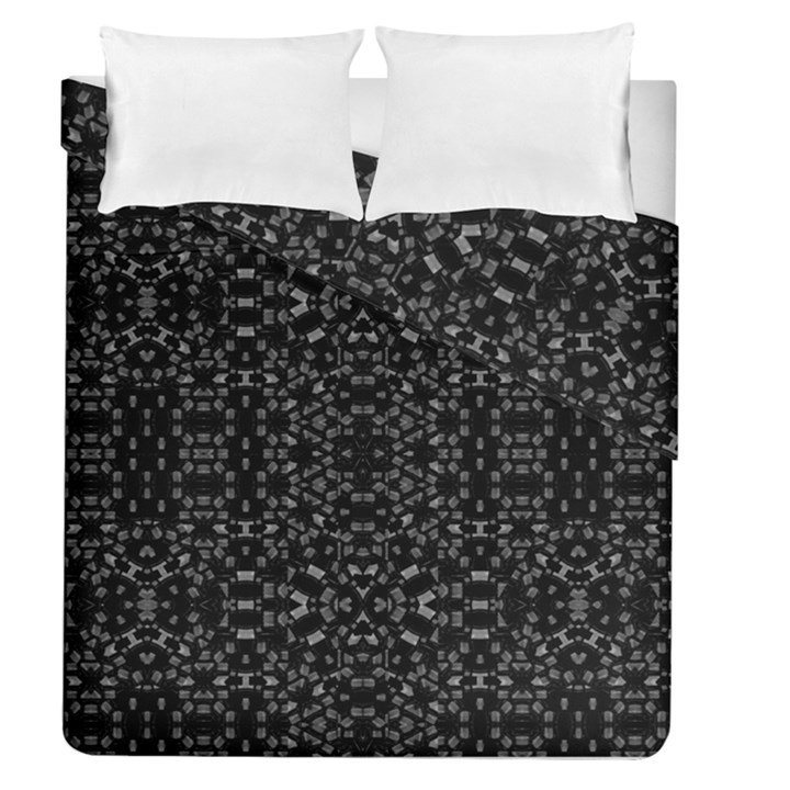 Black And White Tech Pattern Duvet Cover Double Side (Queen Size)