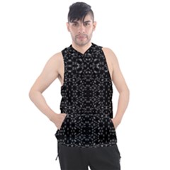 Black And White Tech Pattern Men s Sleeveless Hoodie by dflcprintsclothing