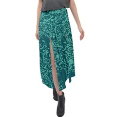 Storm & Biscay Green Velour Split Maxi Skirt by Kettukas