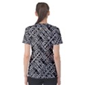 Linear Black And White Ethnic Print Women s Cotton Tee View2