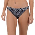 Linear Black And White Ethnic Print Band Bikini Bottom View1