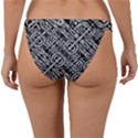 Linear Black And White Ethnic Print Band Bikini Bottom View2